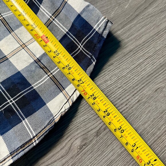 Vans Men's Box Flannel Classic Long Sleeve Shirt - Bleu/Grey Plaid - Picture 6 of 6